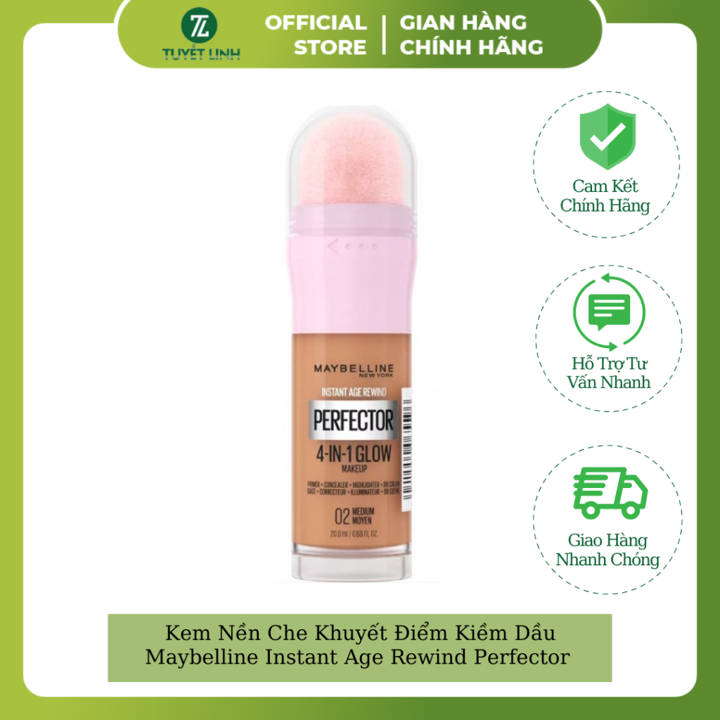 Kem Nền Che Khuyết Điểm Kiềm Dầu Maybelline Instant Age Rewind Perfector 4in1 - 20ml (Product From NewYork)