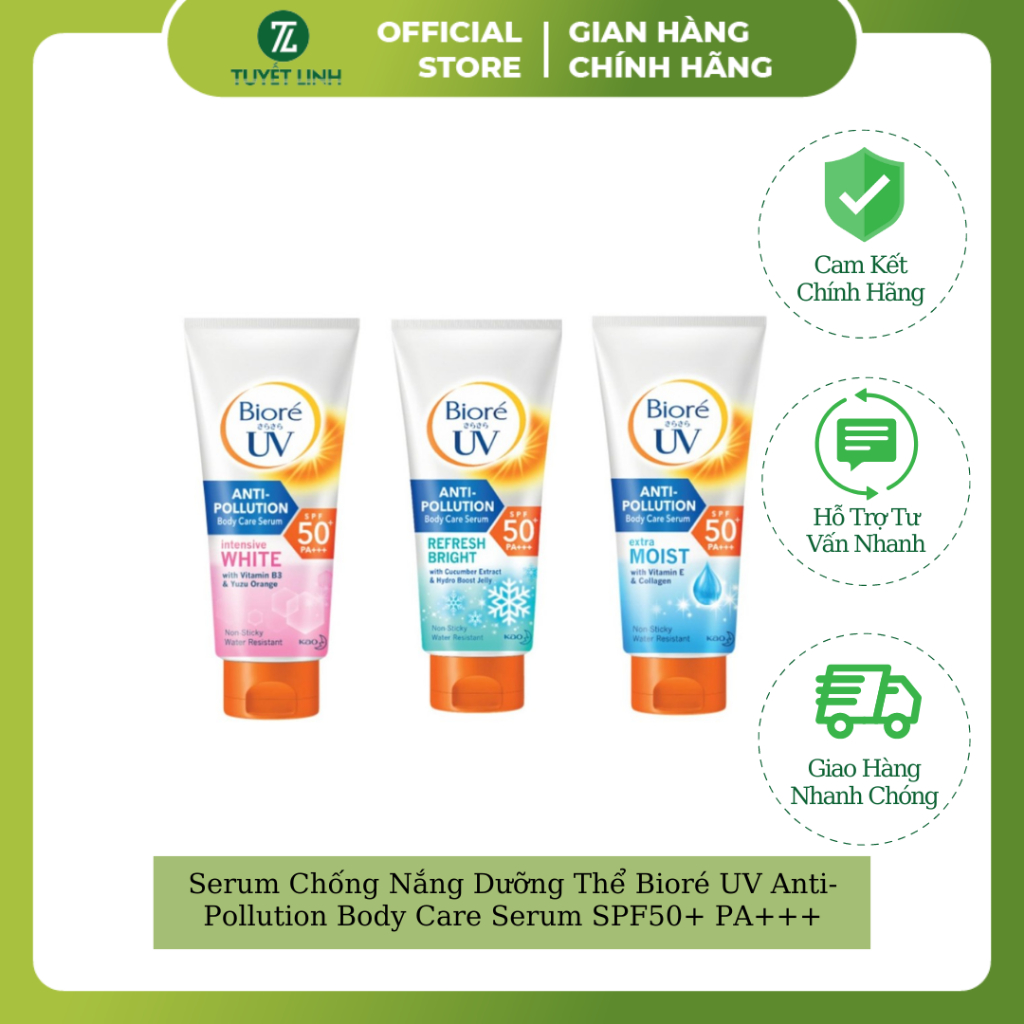 Serum Chống Nắng Dưỡng Thể Bioré UV Anti-Pollution Body Care Serum SPF50+ PA+++ 50ml