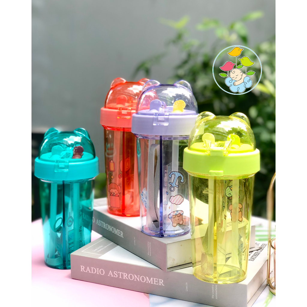 Bình nước trẻ em 2 ngăn sáng tạo nhựa PP 420ml