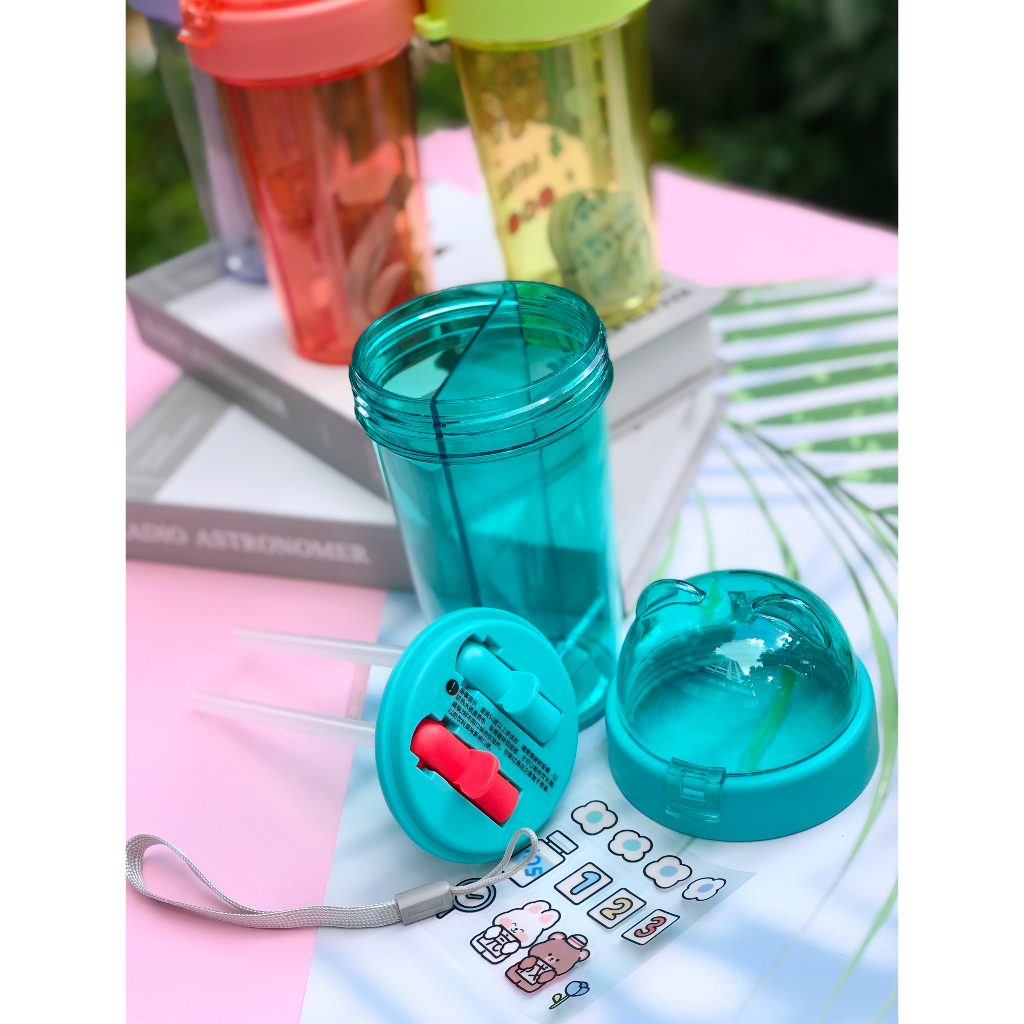 Bình nước trẻ em 2 ngăn sáng tạo nhựa PP 420ml