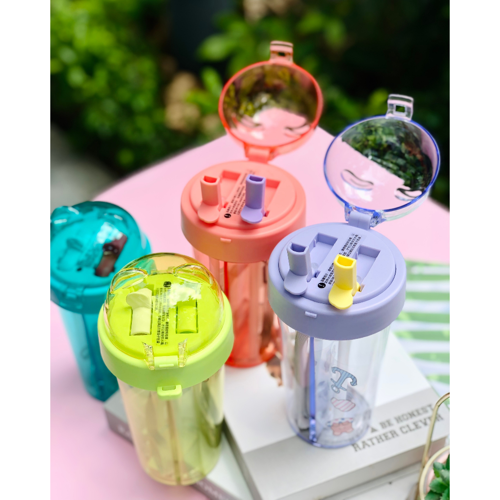 Bình nước trẻ em 2 ngăn sáng tạo nhựa PP 420ml