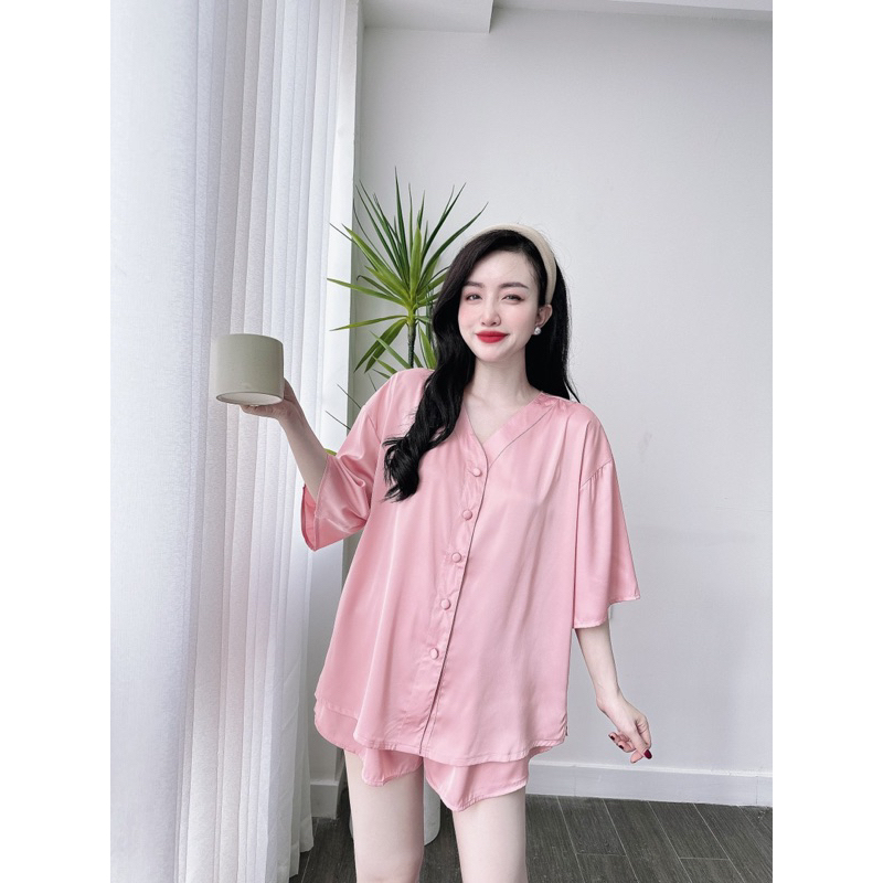 Đồ Bộ Nữ Trúc My Bigsize 40-70kg, lụa latin nẹp viền nút bọc