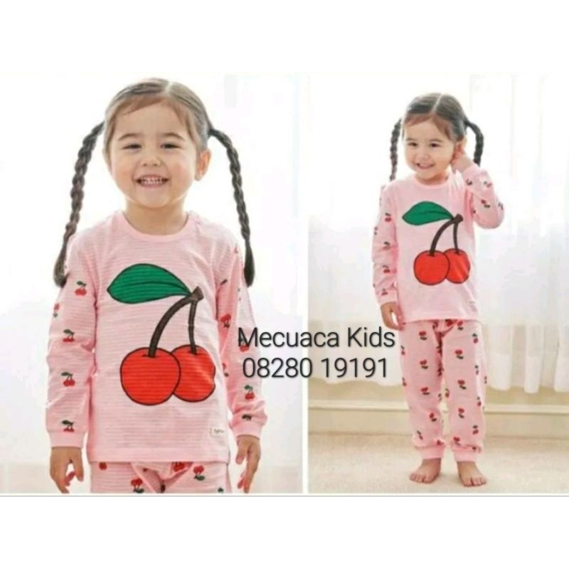 Bộ dài tay cotton giấy nằm điều hòa xuất Hàn dư xịn cho bé gái