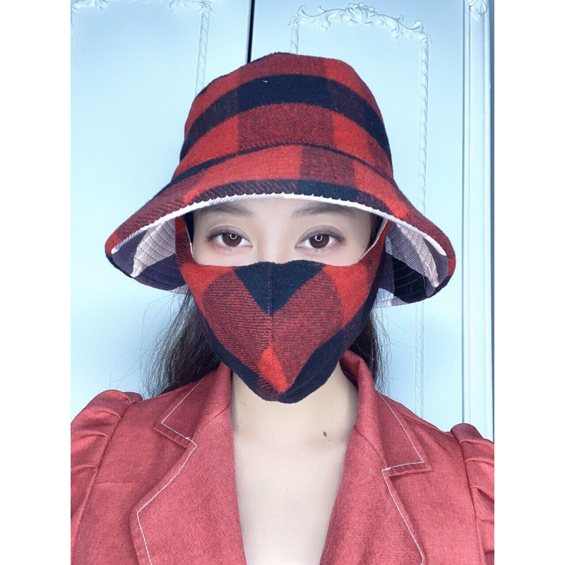 MŨ DẠ Nỉ KÈM KHẨU TRANG LIỀN SIÊU TIỆN LỢI