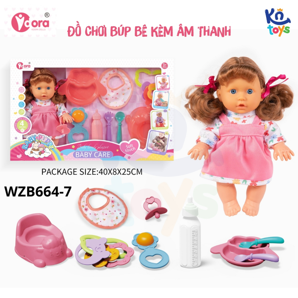 Đồ Chơi Búp Bê VDORA Có Âm Thanh Cho Bé Gái từ 3 Tuổi