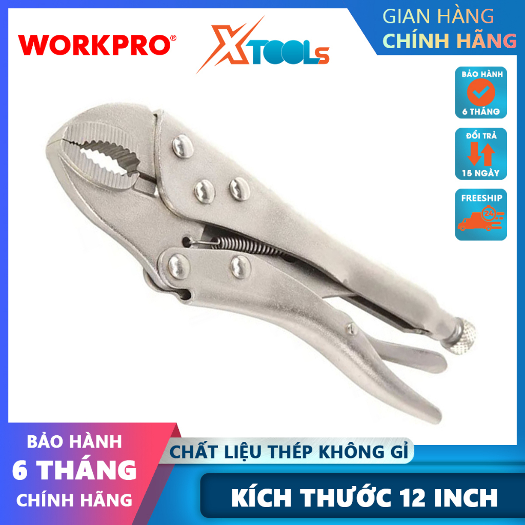 Kìm bấm mũi cong 12 inch 300mm Workpro - WP231060