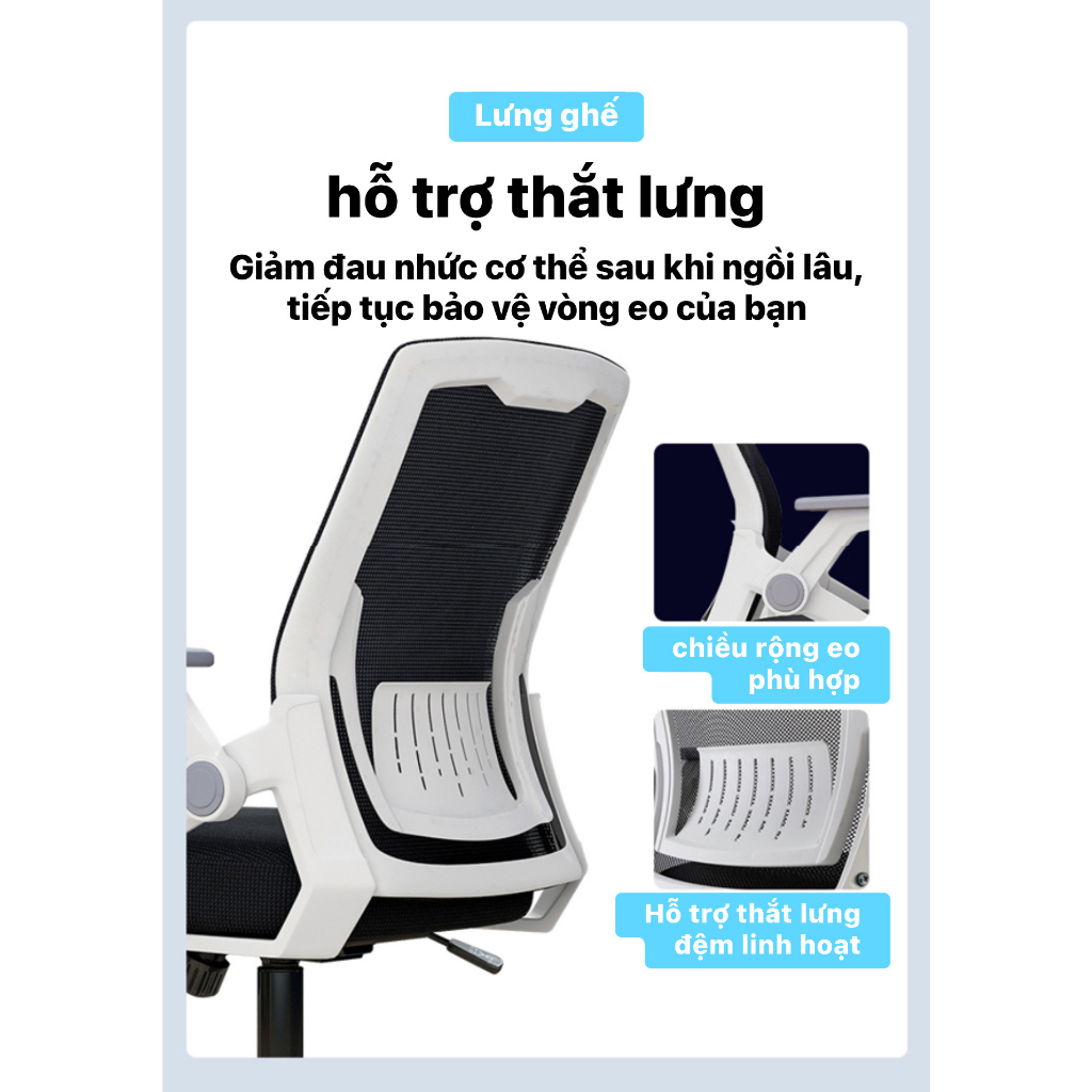 Ghế Văn Phòng Chân Xoay , Làm Việc GVP-3X Siêu Tiện ích Công Thái Học