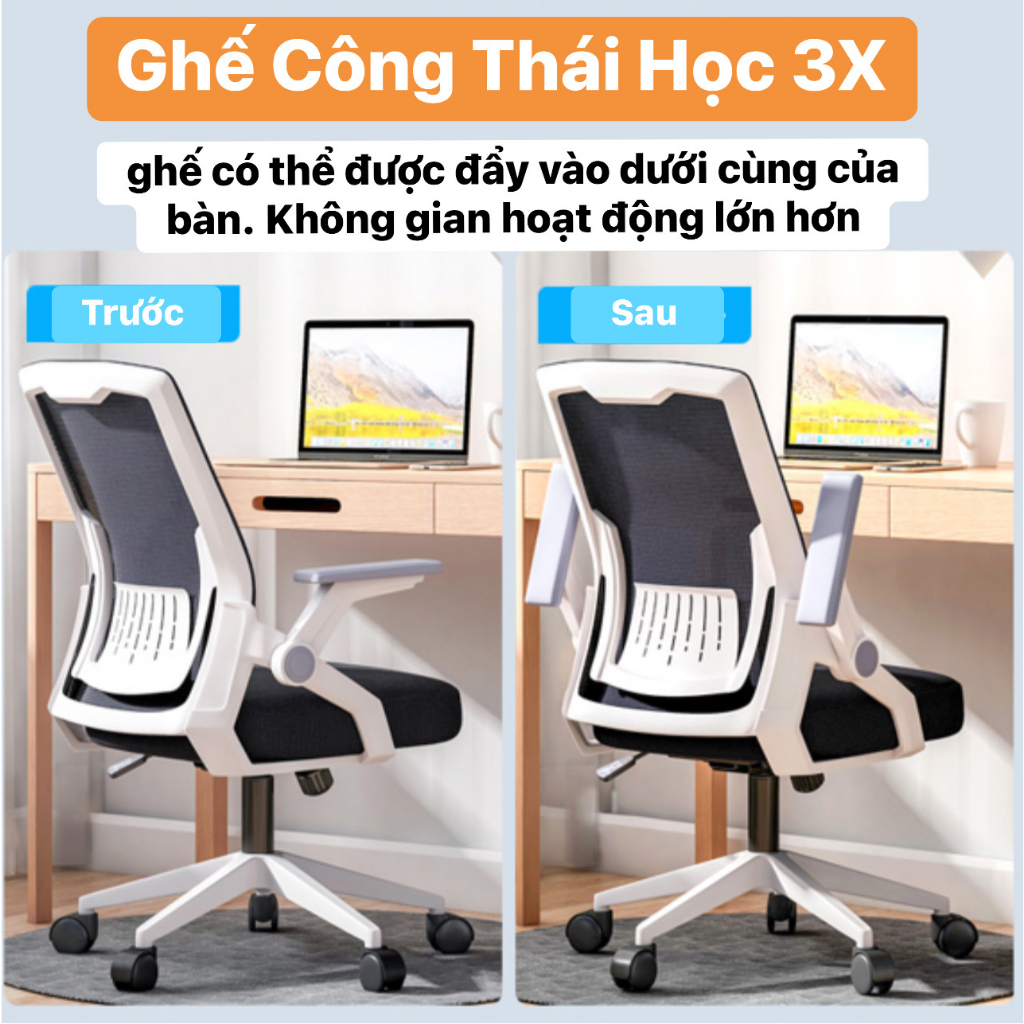 Ghế Văn Phòng Chân Xoay , Làm Việc GVP-3X Siêu Tiện ích Công Thái Học