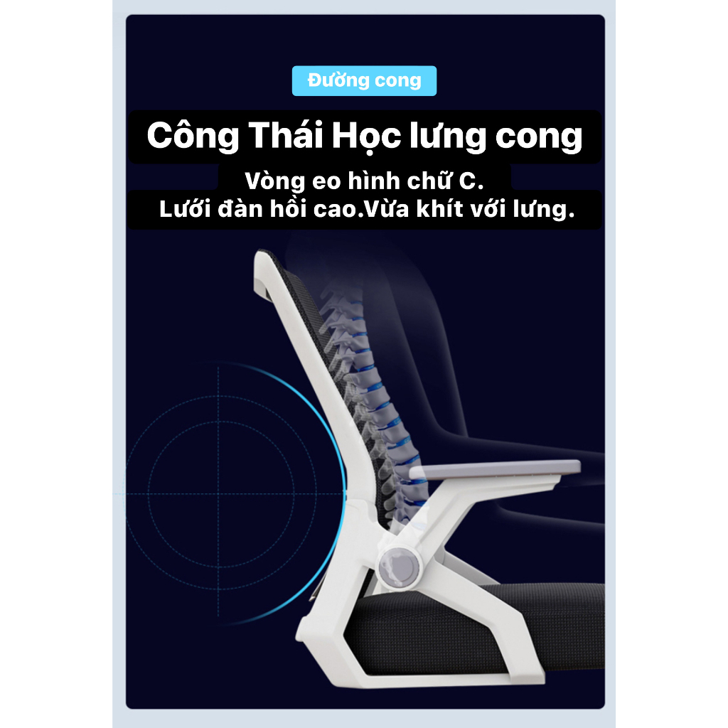Ghế Văn Phòng Chân Xoay , Làm Việc GVP-3X Siêu Tiện ích Công Thái Học