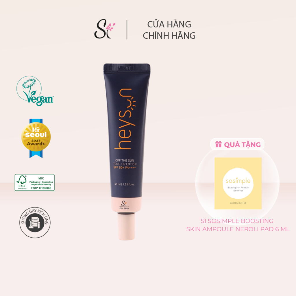 Kem Chống Nắng Si Heysun Off The Sun Tone-up Lotion SPF50+ PA++++ 40 ml | 1.35 fl. oz