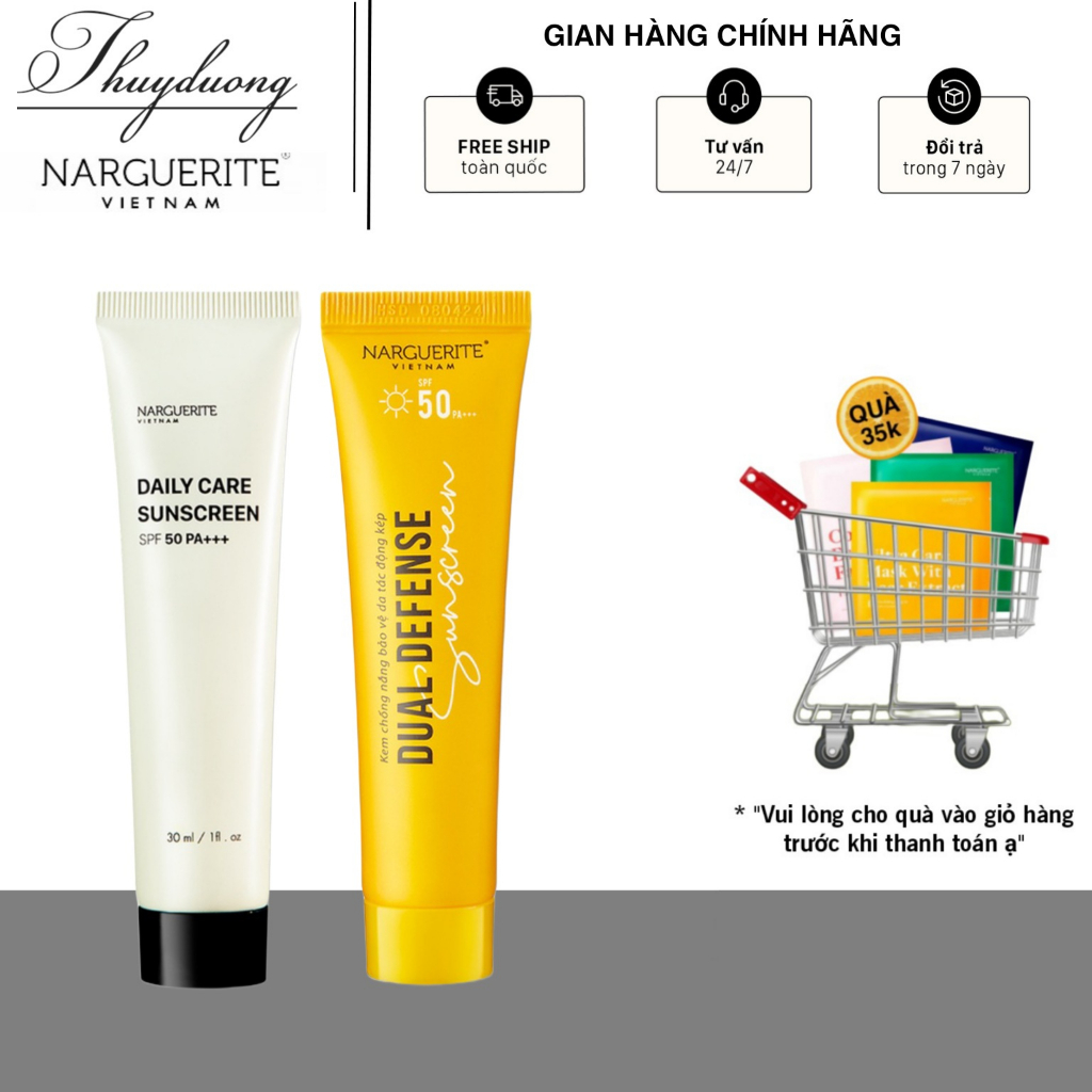 Kem chống nắng vật lý Daily care Narguerite nâng tông chống ánh sáng xanh