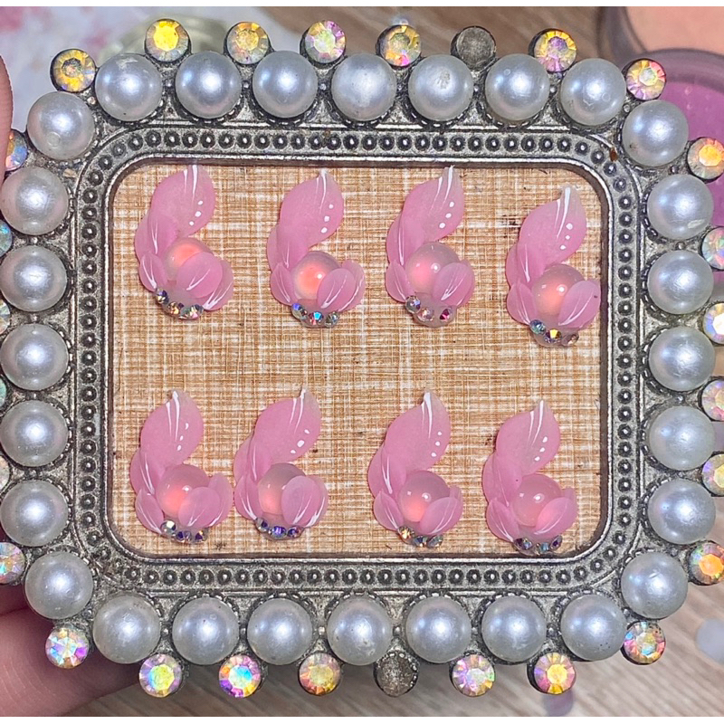 Hoa Bột Gắn Móng Nail- Hoa Ôm Mắt Mèo- Trang Trí Móng Tay