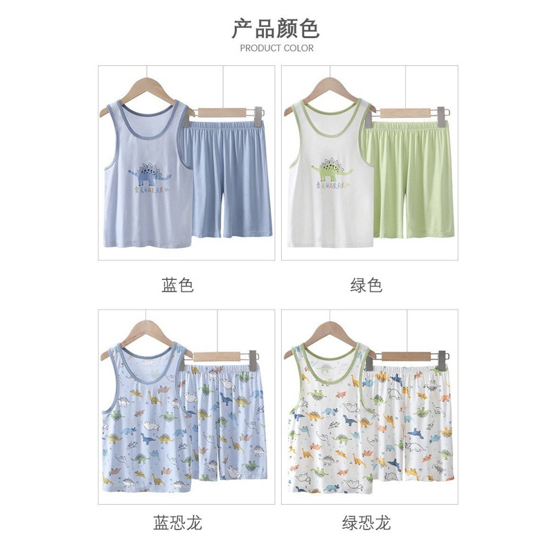 Bộ ba lỗ bé trai, bộ sát nách mùa hè bé trai cotton thun lạnh mềm đẹp hãng MAMDADKIDS