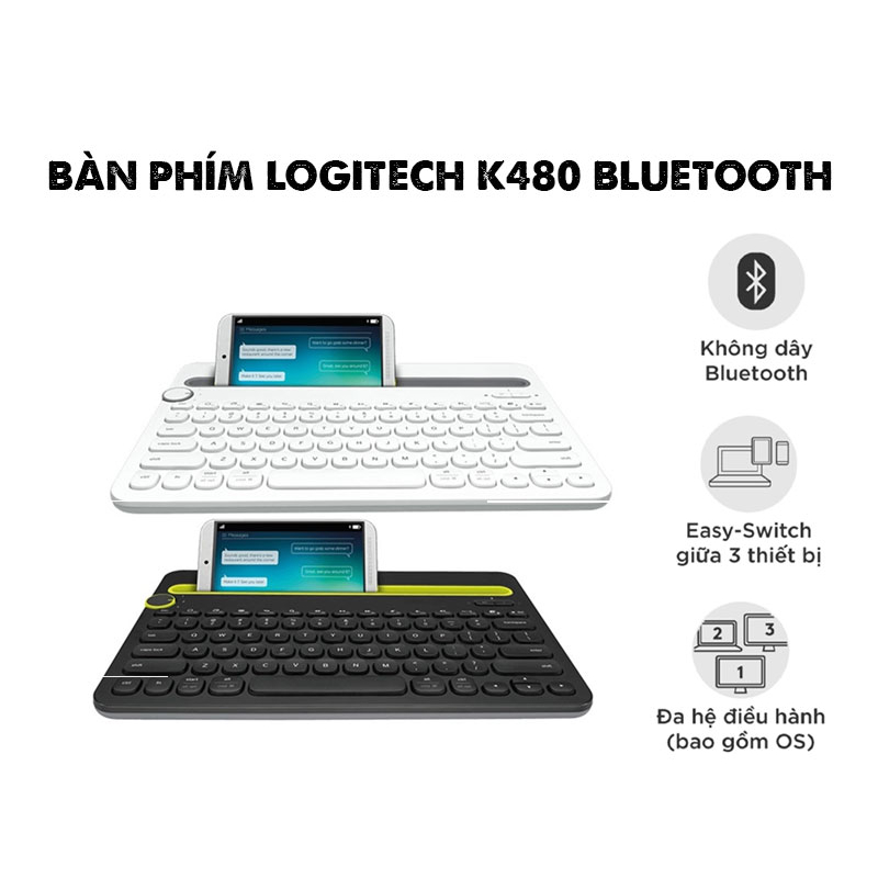 Bàn phím không dây Logitech K480 Hàng chính hãng - Bảo hành 12 tháng 1 đổi 1