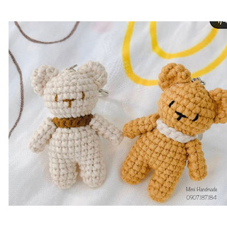Móc khoá, móc cài balo mẫu gấu Teddy mini.Móc khoá xe oto,xe máy làm bằng len siêu cute.Hàng có sẵn