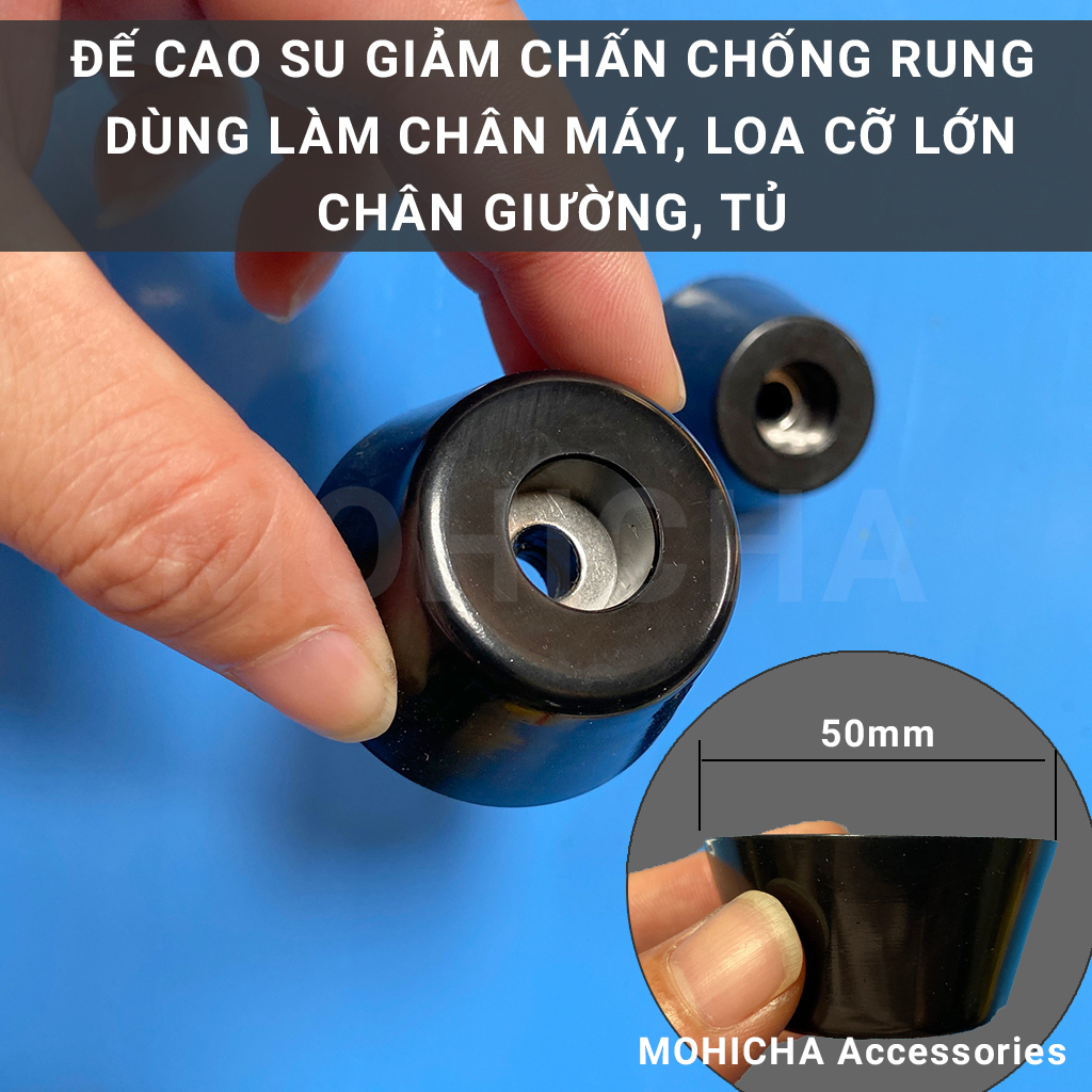 Đế cao su chống rung giảm chấn cho chân máy, chân loa, chân giường tủ kệ, có sẵn long đen tiêu chuẩn RoHS