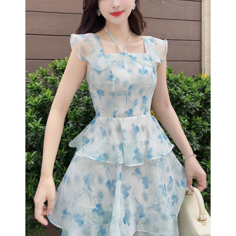 Đầm xoè voan hoa TRIPBLE T DRESS siêu dễ thương có lót - Free size dưới 54kg - MS81HD