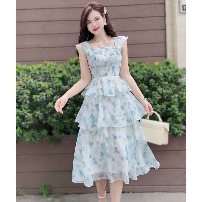 Đầm xoè voan hoa TRIPBLE T DRESS siêu dễ thương có lót - Free size dưới 54kg - MS81HD