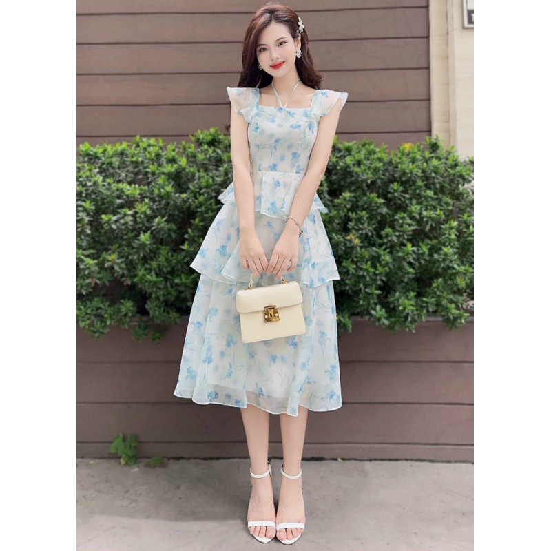 Đầm xoè voan hoa TRIPBLE T DRESS siêu dễ thương có lót - Free size dưới 54kg - MS81HD