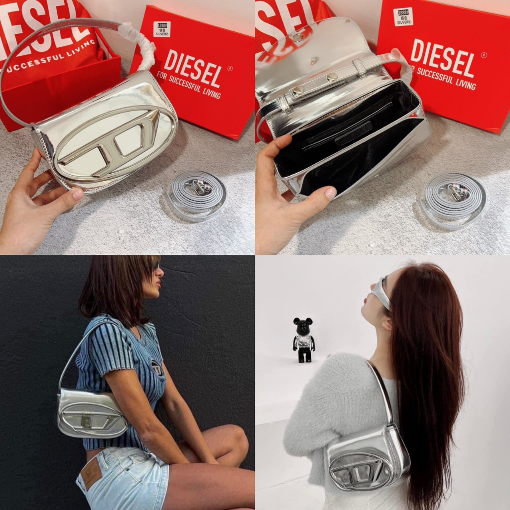 Túi D Hàng QC kèm 2 dây KẸP NÁCH - ĐEO CHÉO chất siêu đẹp,tag kim loại sz 20cm -14cm