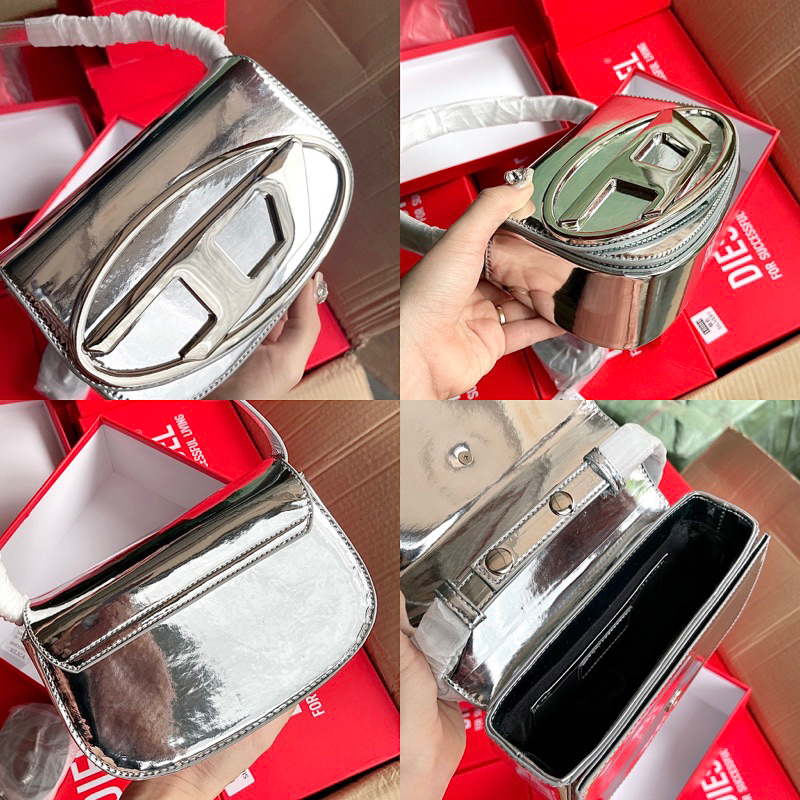 Túi D Hàng QC kèm 2 dây KẸP NÁCH - ĐEO CHÉO chất siêu đẹp,tag kim loại sz 20cm -14cm