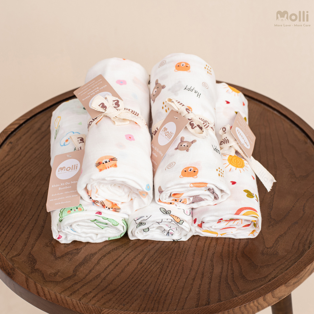 Khăn tắm xô 100% sợi tre Premium Bamboo Molli -  Kích thước 1m2 x 1m2