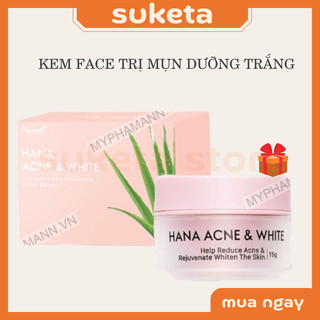 Kem giảm mụn trắng da Hana Acne & White Mini Hanayuki