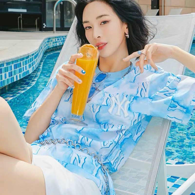 Áo thun tay lỡ form rộng nam nữ mẫu mới Ny loang nhiều màu siêu xinh