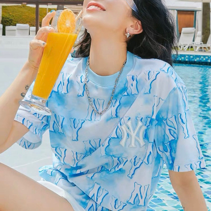 Áo thun tay lỡ form rộng nam nữ mẫu mới Ny loang nhiều màu siêu xinh