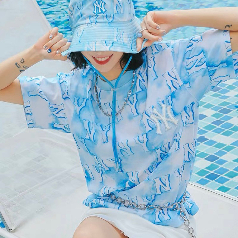 Áo thun tay lỡ form rộng nam nữ mẫu mới Ny loang nhiều màu siêu xinh