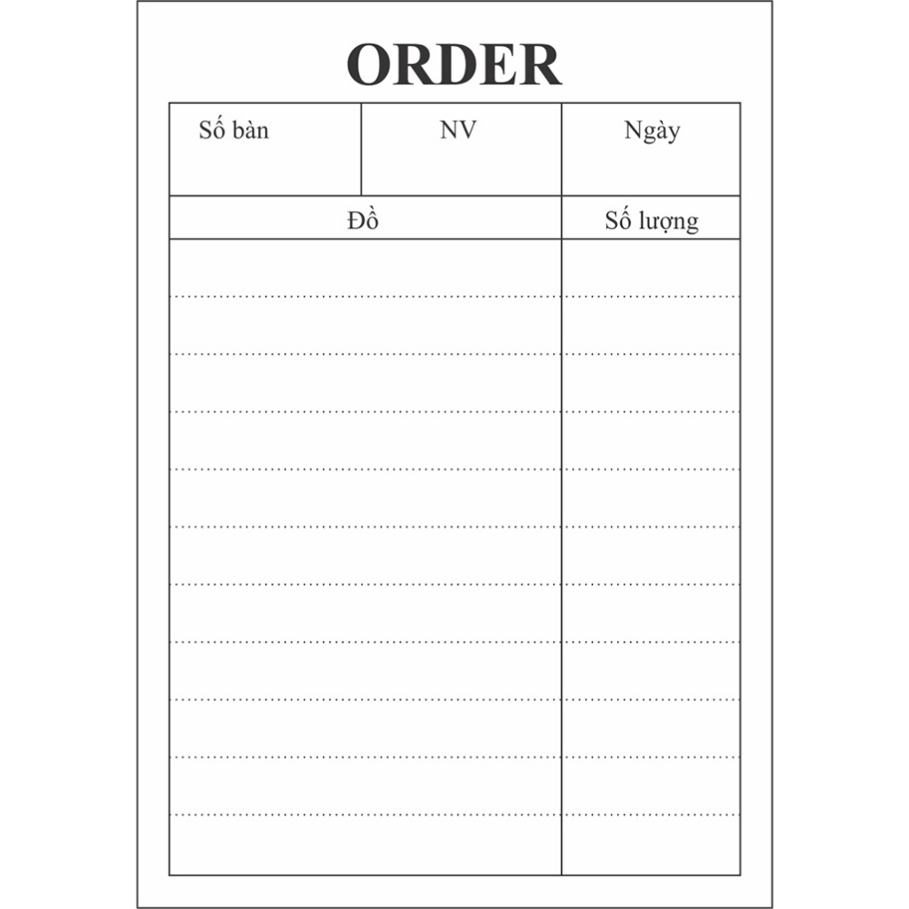 Phiếu Oder