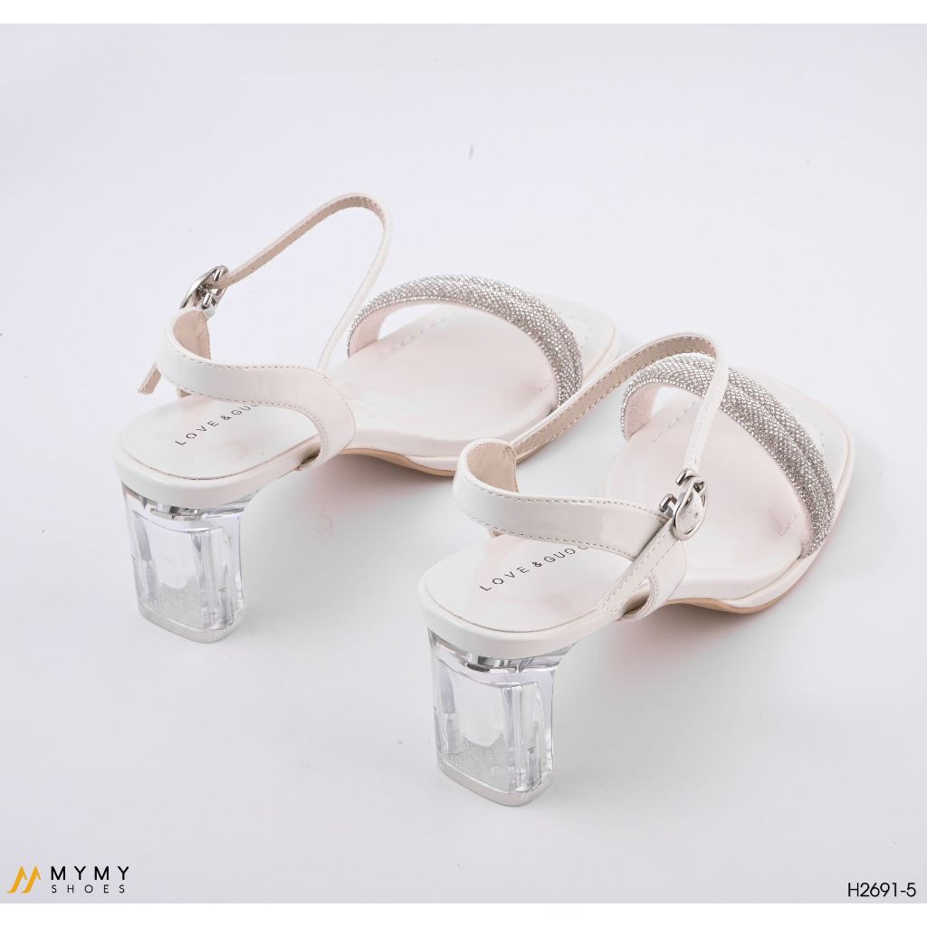 Sandal dép nữ đế vuông đế trong 7cm màu đen, kem MyMyShoes - sandal nữ H2691-5