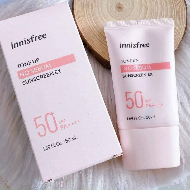 Kem Chống Nắng Innisfree Tone Up No Sebum Sunscreen Ex Màu Hồng Spf50+ Pa++++ 50ml Mẫu Mới 2022