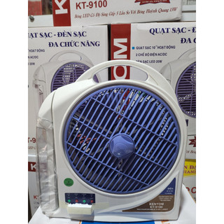 Quạt sạc kentom kt-9100 1 bình và 2 bình