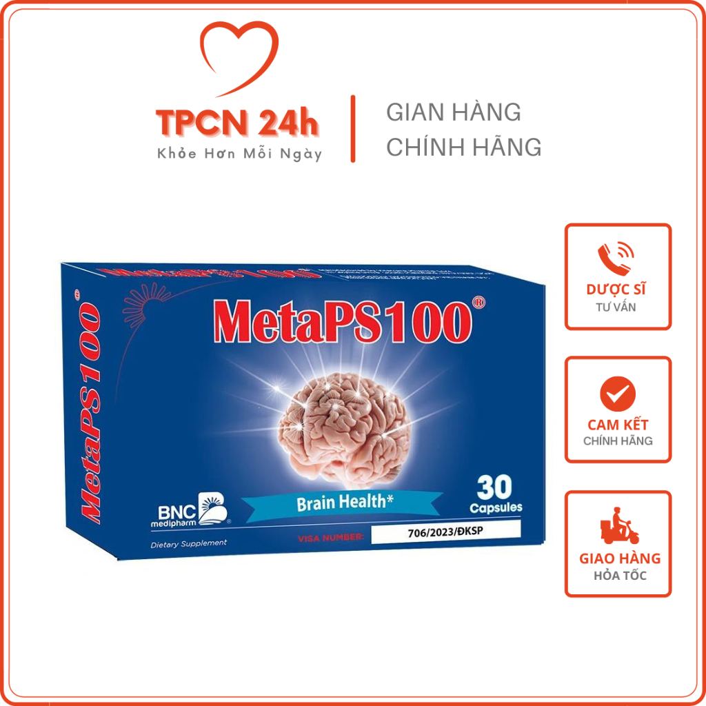 TPBVSK MetaPS100 - Hỗ trợ não bộ khỏe mạnh, tăng cường trí nhớ