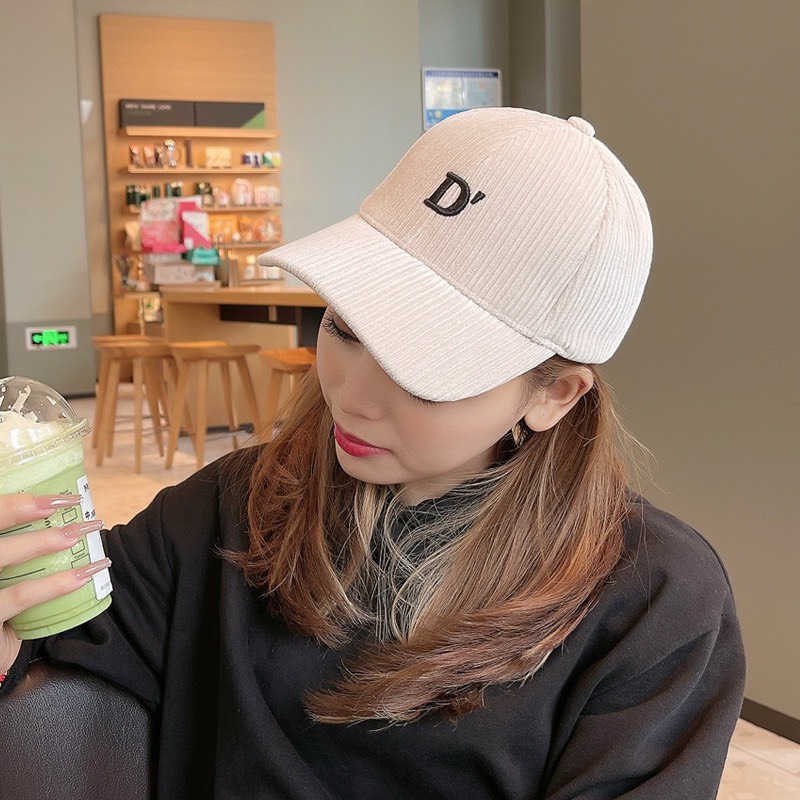 Mũ Lưỡi Trai Nón Kết Nhung Kaki Cao Cấp Hagu Thêu Chữ D 411 Phong Cách Ulzzang Form Unisex Nam Nữ