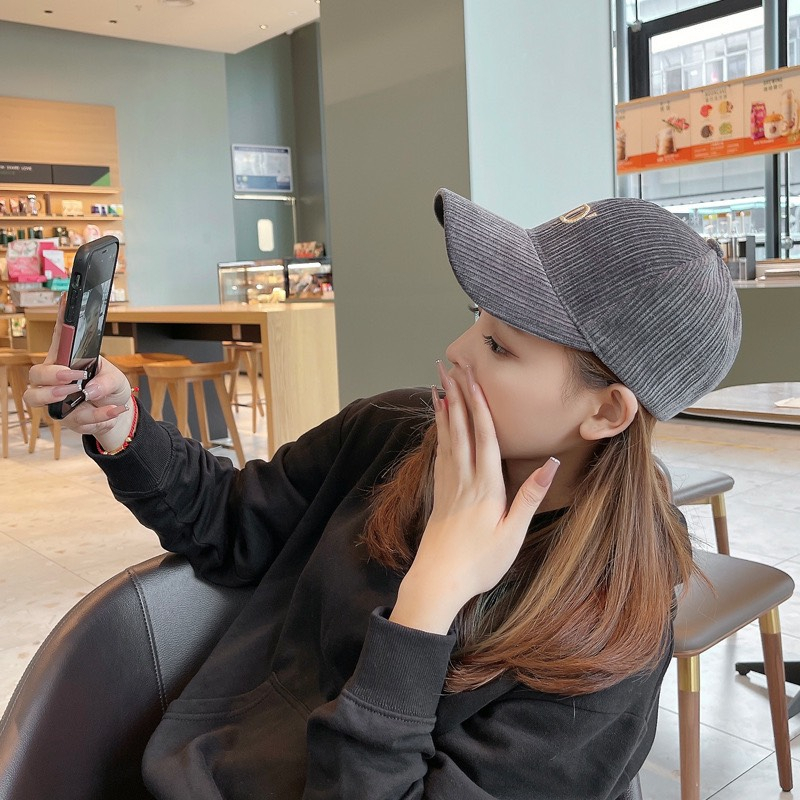 Mũ Lưỡi Trai Nón Kết Nhung Kaki Cao Cấp Hagu Thêu Chữ D 411 Phong Cách Ulzzang Form Unisex Nam Nữ