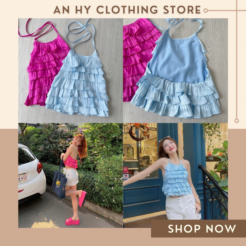 (có bán sỉ,ảnh thật,hoả tốc) 🎊 𝗻𝗲𝘄 𝗶𝗻 - Yame top 🌷ÁO YẾM TẦNG THẮT DÂY