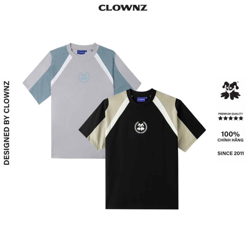 [Mã FADEP0610 giảm 10K đơn 99K] Áo thun raglan local brand Clownz Paneled vải cotton cao cấp, unisex nam nữ, màu basic