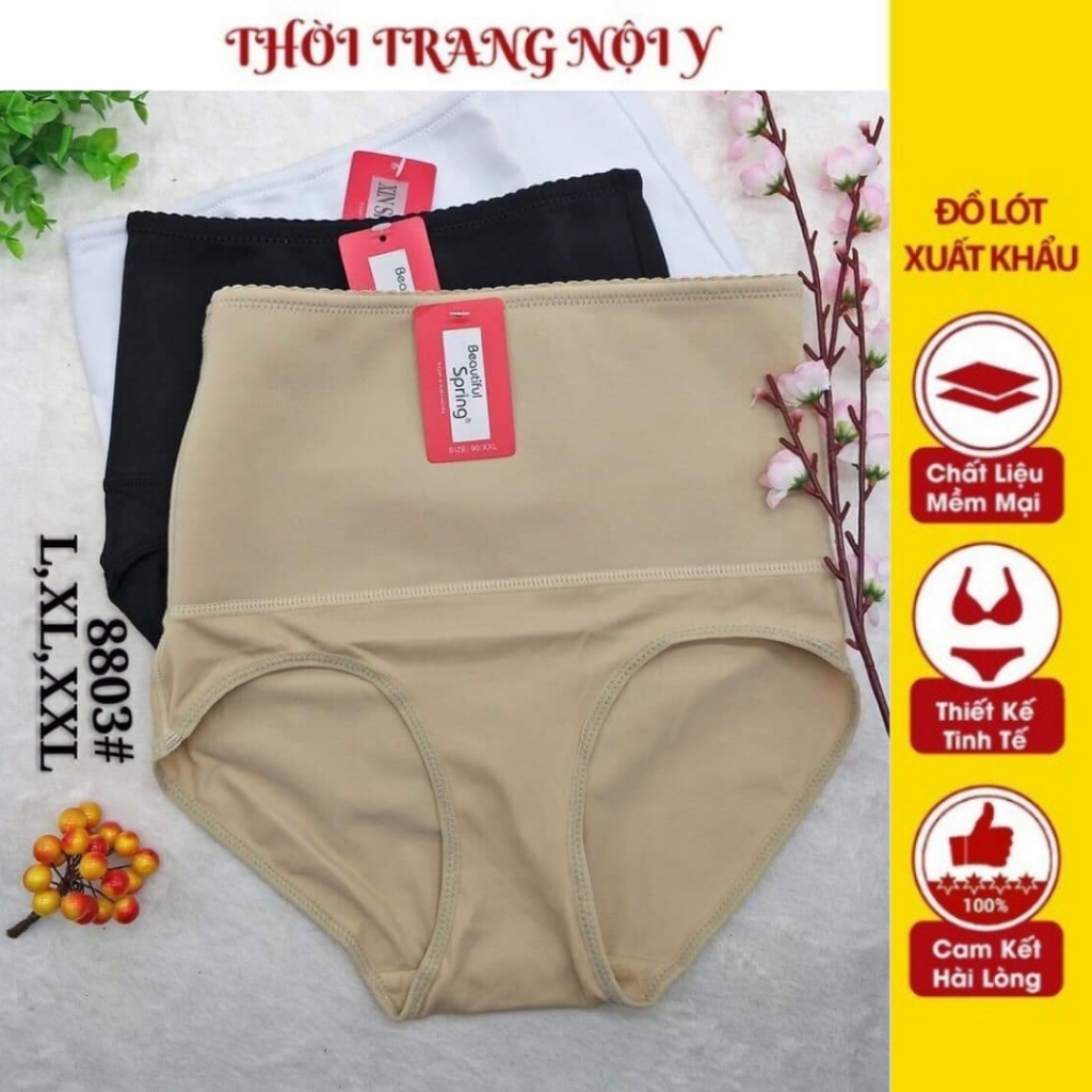 Quần Lót Thun Lạnh Cạp Cao Gen Bụng Spring No.8803 Chất Vải Thun Co Dãn Tốt Mang Đến Cảm Giác Thoải Mái Cho Người Mặc