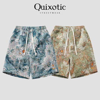 Quần short hoạ tiết hoa cúc, quần đùi đi biển form rộng Quixotic