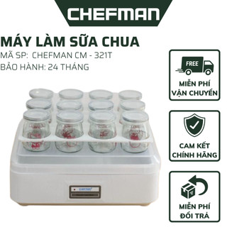 Máy làm sữa chua chefman cm - 321t có khay chống vỡ cốc an toàn - máy ủ sữa chua tự động, an toàn - bh 24t