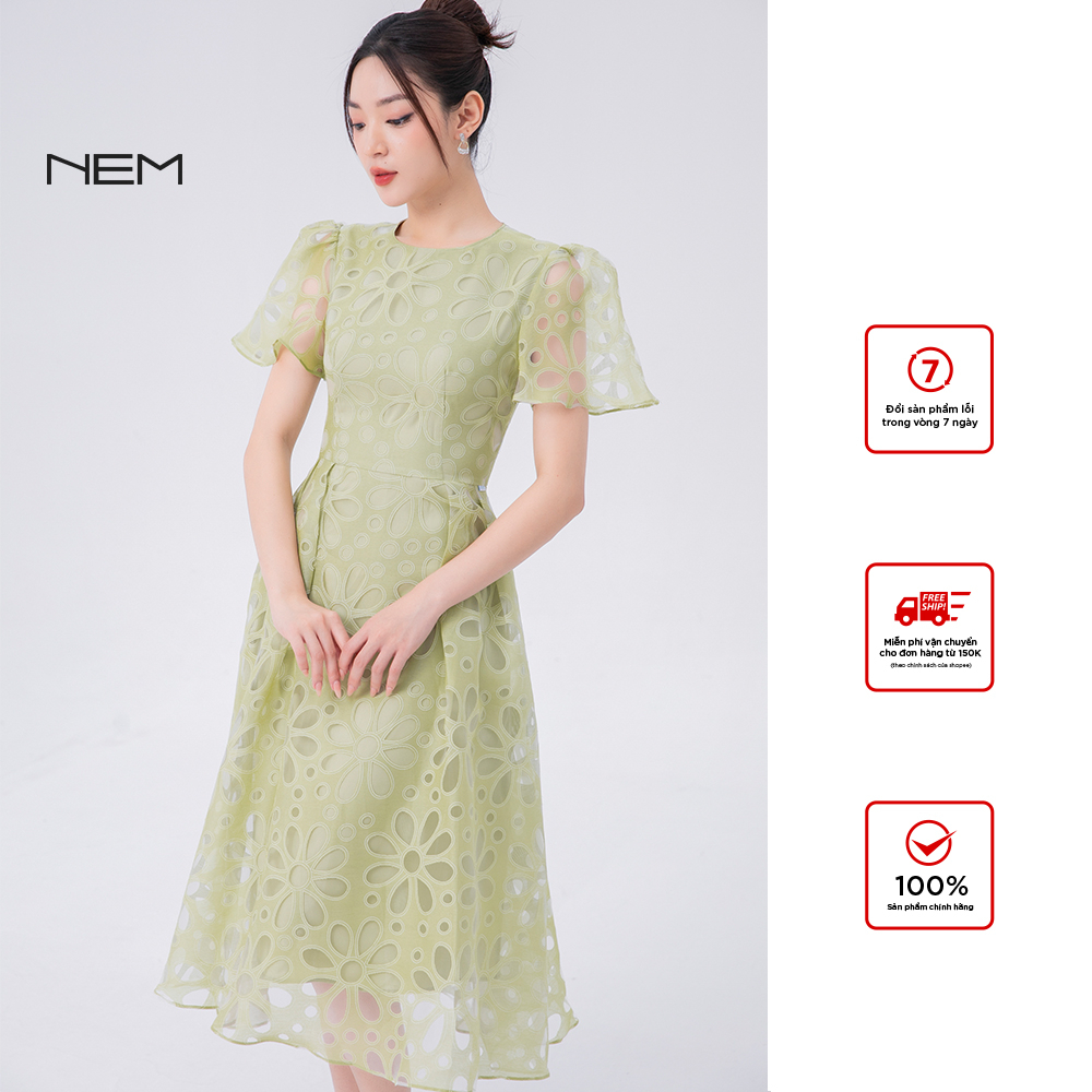 Đầm hoa cắt laze nữ thiết kế NEM Fashion 01102 giá tốt