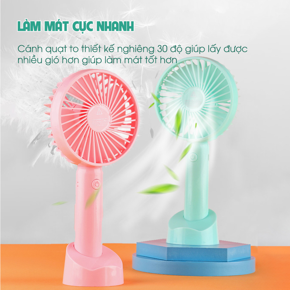 quạt mini cầm tay sạc điện SIDOTECH S1 cute 3 in 1 tích điện làm mát nhanh để bàn giá đỡ điện thoại giá rẻ mùa hè nóng