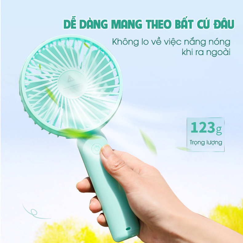 quạt mini cầm tay sạc điện SIDOTECH S1 cute 3 in 1 tích điện làm mát nhanh để bàn giá đỡ điện thoại giá rẻ mùa hè nóng