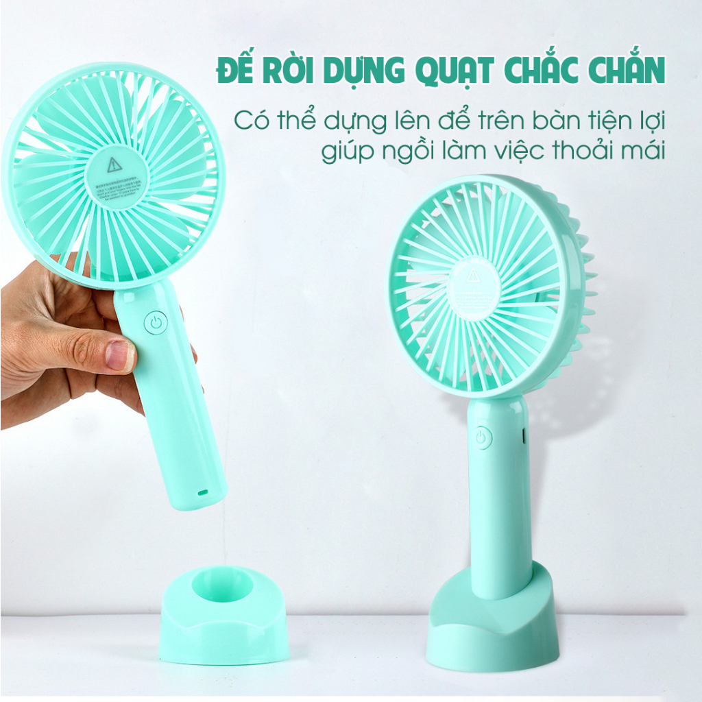 quạt mini cầm tay sạc điện SIDOTECH S1 cute 3 in 1 tích điện làm mát nhanh để bàn giá đỡ điện thoại giá rẻ mùa hè nóng