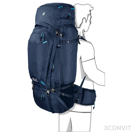 Balo du lịch Jack Wolfskin 70