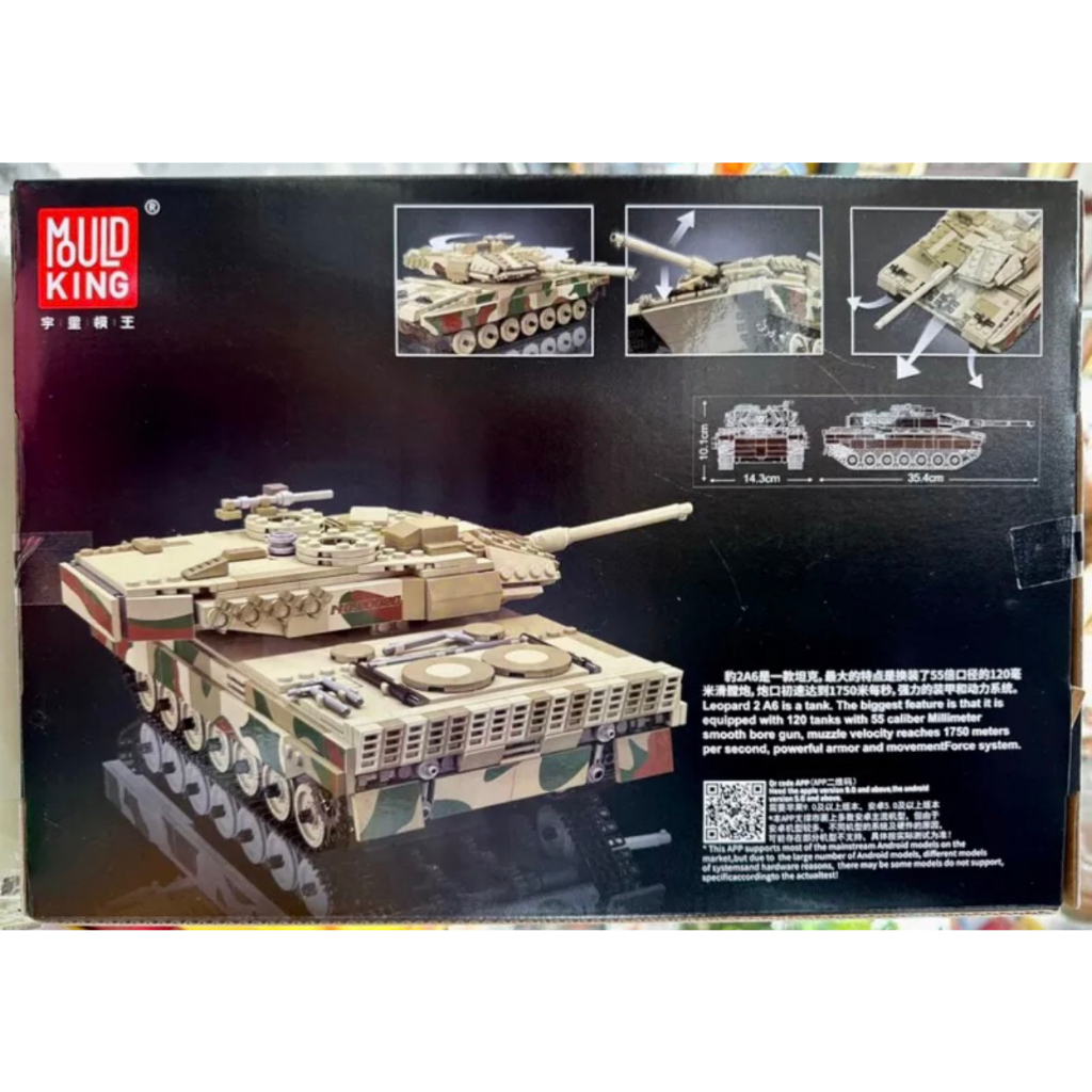 Xếp hình quân sự Mould king 20020 xe tăng Leopard 2 có điều khiển từ xa