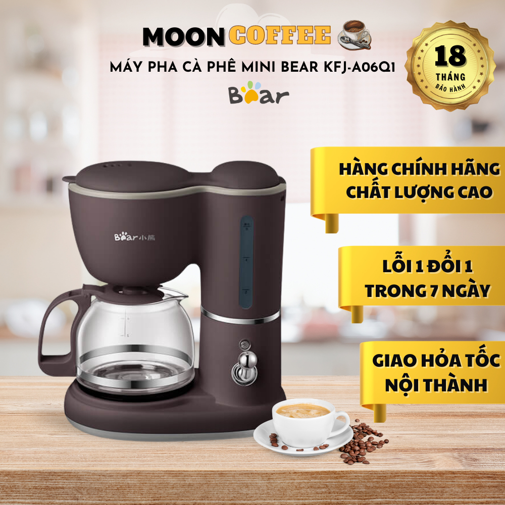 Máy pha cà phê mini BEAR KFJ-A06Q1 | Máy pha cà phê tự động dung tích 600ml |Hàng chính hãng Bảo hành|