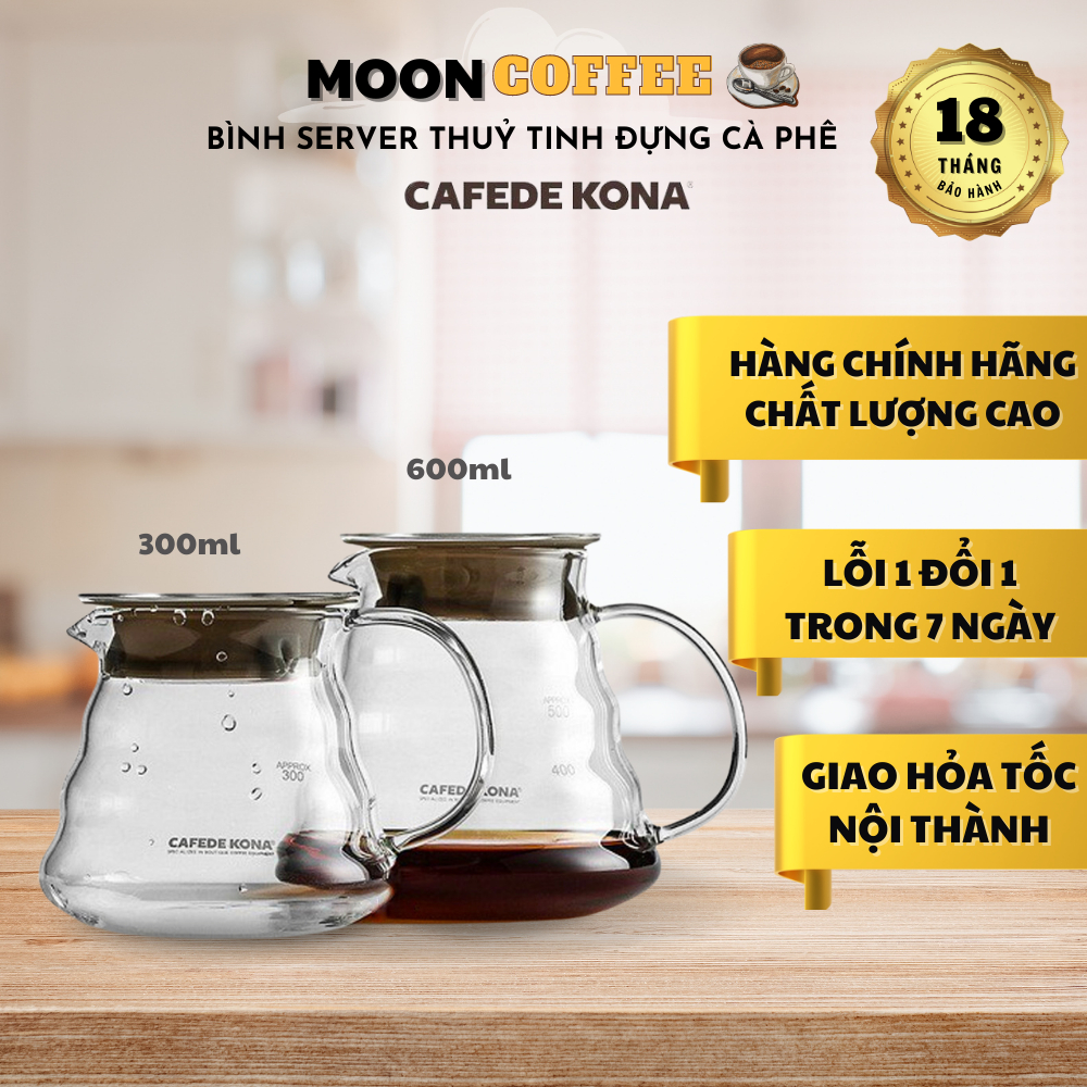 Bình server thủy tinh đựng cà phê CAFEDE KONA (SERVER POT) | Dung tích 300ml & 600ml | hàng chính hãng